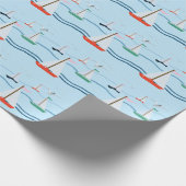 帆船、水路、海波 ラッピングペーパー (角)