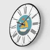 帆船、沿岸デザイン時計 ラージ壁時計 (傾斜)