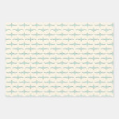 帆船，熱帯のヤシの木，海鳥 ラッピングペーパーシート (正面2)