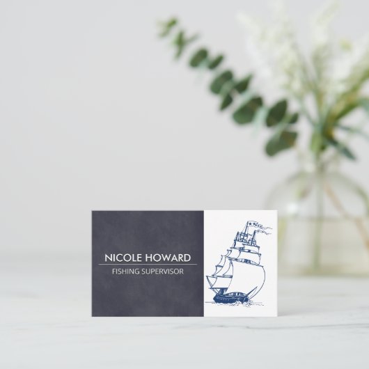 帆船 | 魚釣り 名刺 (スタンド正面)