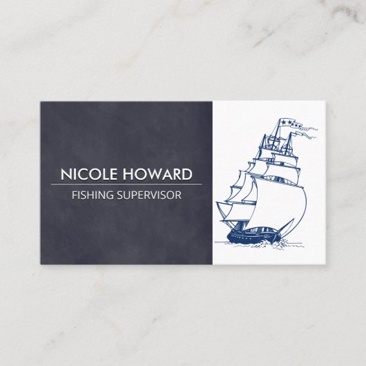 帆船 | 魚釣り 名刺 (正面)