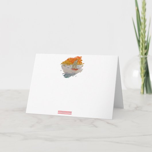 帆船–4ペイントストローク サンキューカード (正面)