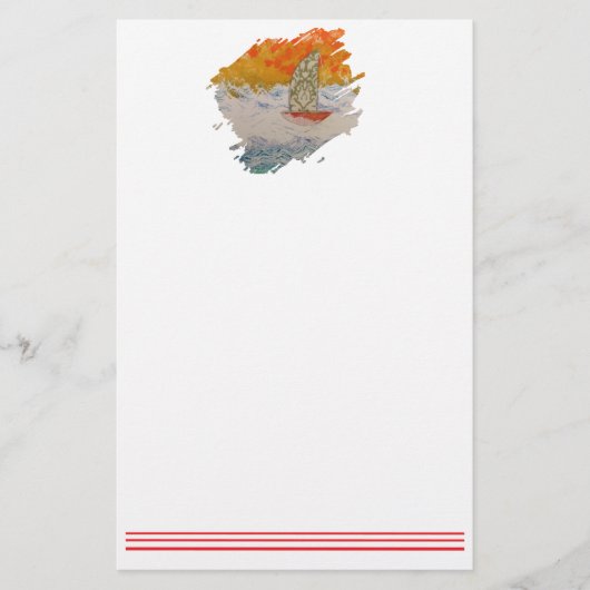 帆船–4ペイントストローク 便箋 (正面)