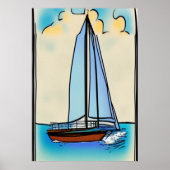 帆船 | AIアートポスター ポスター (正面)