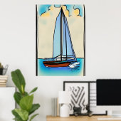 帆船 | AIアートポスター ポスター (ホームオフィス)