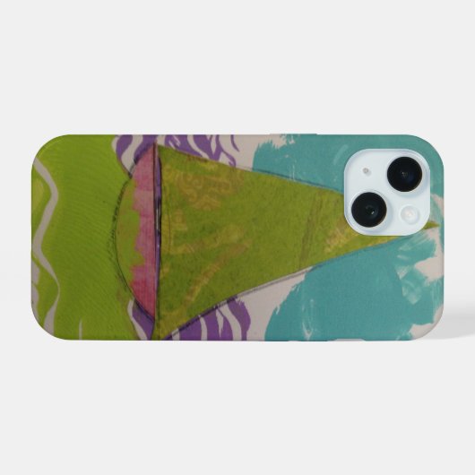 帆船 iPhone 15ケース (裏面横)