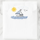 帆船PB 楕円形シール (バッグ)