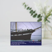 帆船Peking、以前のTS Arethusa ポストカード (スタンド正面)