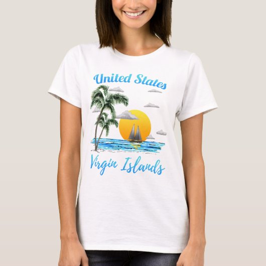 帆走する米国ヴァージン諸島 Tシャツ (正面)