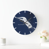帆走の自由の鳥の目を見る ラージ壁時計 (ホーム)