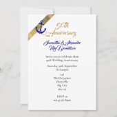帆走をテーマにした50結婚周年記念 招待状 (正面)