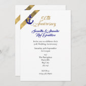 帆走をテーマにした50結婚周年記念 招待状 (正面/裏面)