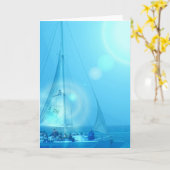 帆走カタマラングリーティングカード カード (黄色い花)