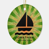 帆走パーソナライズされたオーナメント セラミックオーナメント (左)