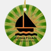 帆走パーソナライズされたオーナメント セラミックオーナメント (裏面)