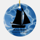 帆走パーソナライズされたオーナメント セラミックオーナメント (裏面)