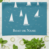 帆走パーソナライズされた船航海の キッチンタオル (折り畳み)