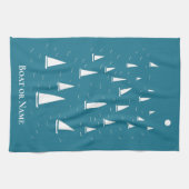 帆走パーソナライズされた船航海の キッチンタオル (横)