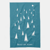 帆走パーソナライズされた船航海の キッチンタオル (縦)