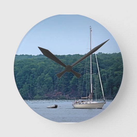 帆走生活 ラウンド壁時計 (正面)