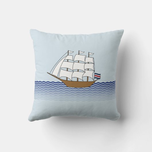 帆走船デザイン クッション (裏面)