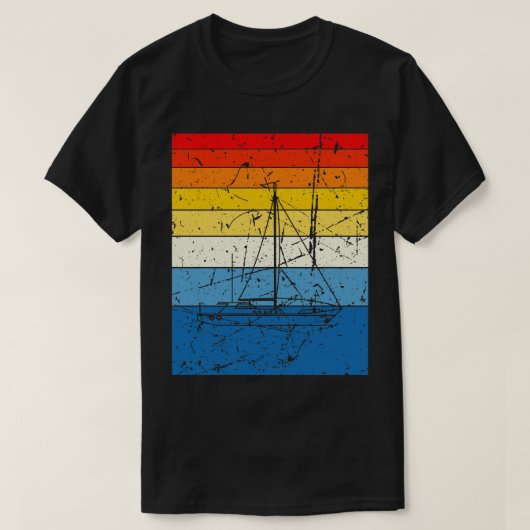 帆走船レトロヴィンテージ Tシャツ (デザイン正面)