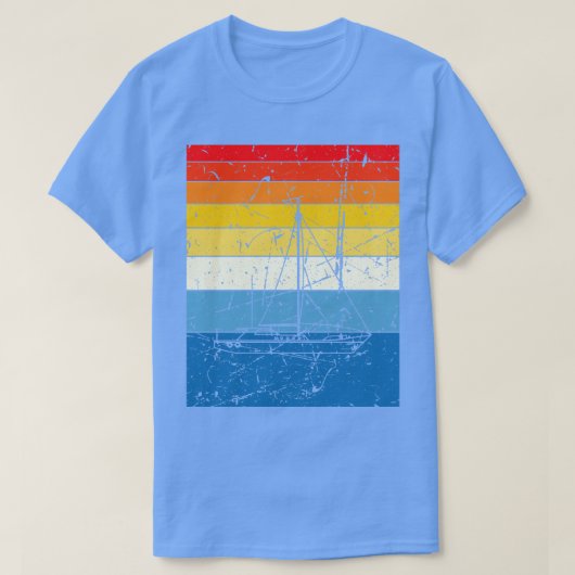 帆走船レトロヴィンテージ Tシャツ (デザイン正面)
