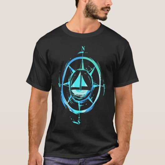 帆走船帆走針盤用船長 Tシャツ (正面)
