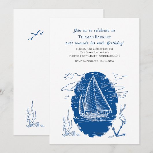 帆走船招待状 招待状 (正面/裏面)