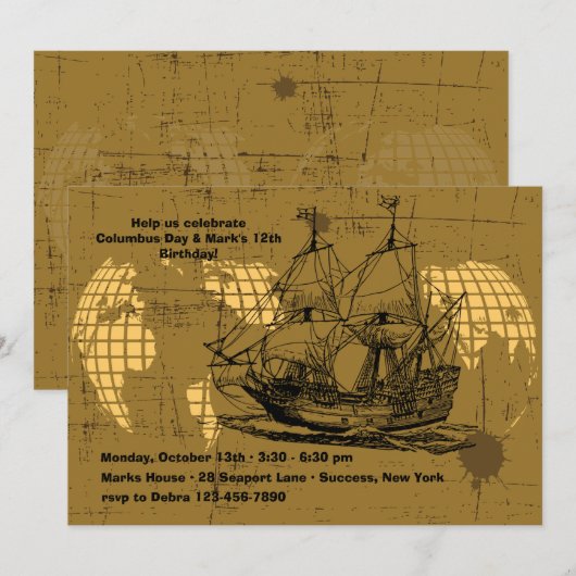 帆走船招待状 招待状 (正面/裏面)