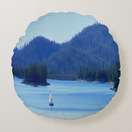 帆走遠くに..... ラウンドクッション (正面)