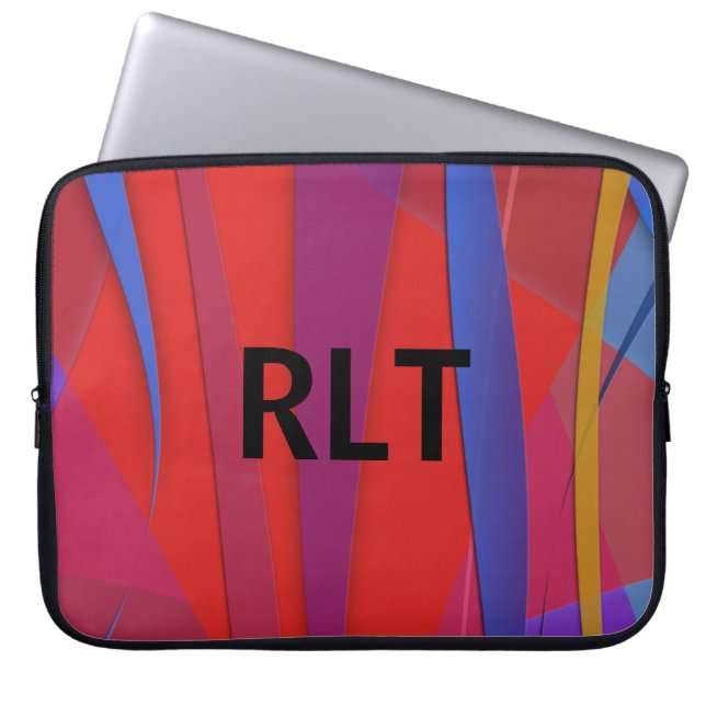 帆遠くにモノグラムの ラップトップスリーブ (正面)