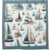 帆遠くに シャワーカーテン (正面)