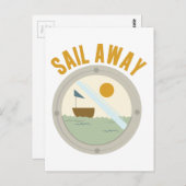 帆遠くに ポストカード (正面/裏面)