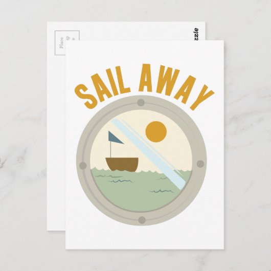 帆遠くに ポストカード (正面/裏面)