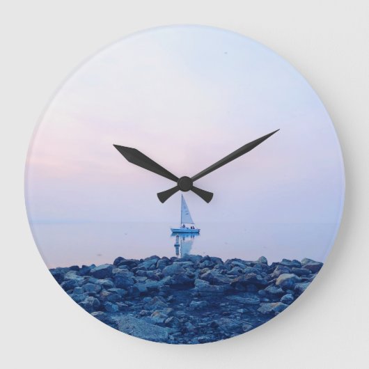 帆遠くに ラージ壁時計 (正面)
