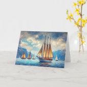 帆 カード (黄色い花)