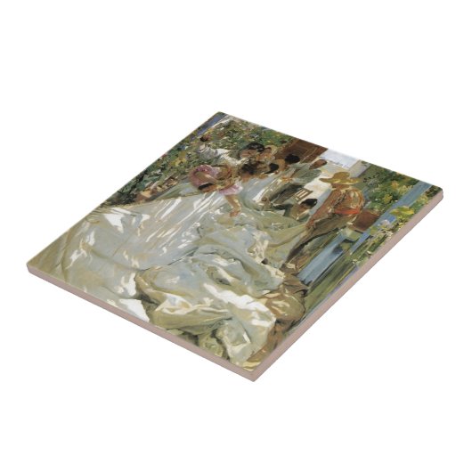 帆- Joaquín Sorolla y Bastida --を修理します タイル (側面)