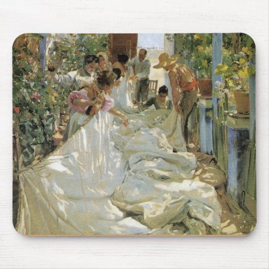 帆- Joaquín Sorolla y Bastida --を修理します マウスパッド (正面)
