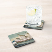 帆、SHオールによって進行中の3マストを立てられていたGalleass コースター (右側)