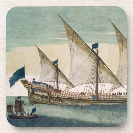 帆、SHオールによって進行中の3マストを立てられていたGalleass コースター (正面)