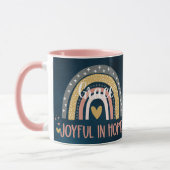 希パーソナライズされた望のキリスト教の虹 マグカップ (左)