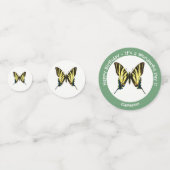 希少なアゲハチョウ蝶の誕生日パーティー コンフェッティ (裏面)