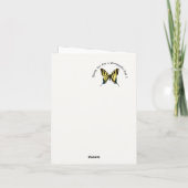 希少なアゲハチョウ蝶の誕生日パーティー サンキューカード (裏面)