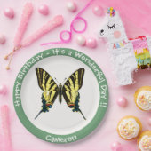 希少なアゲハチョウ蝶の誕生日パーティー ペーパープレート (パーティー)