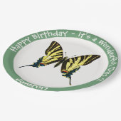 希少なアゲハチョウ蝶の誕生日パーティー ペーパープレート (アングル)