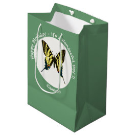 希少なアゲハチョウ蝶の誕生日パーティー ミディアムペーパーバッグ