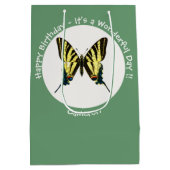 希少なアゲハチョウ蝶の誕生日パーティー ミディアムペーパーバッグ (裏面)