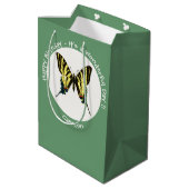 希少なアゲハチョウ蝶の誕生日パーティー ミディアムペーパーバッグ (裏面アングル)