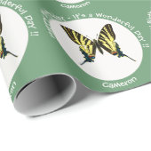 希少なアゲハチョウ蝶の誕生日パーティー ラッピングペーパー (ロールコーナー)